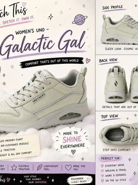 Skechers Women's Uno Galactic Gal Sneakers — Light Sage